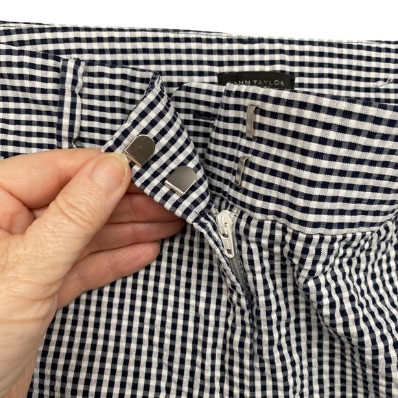 Ann Taylor Factory Gingham Cropped Pants Black White Career Casual‎ Women's 10 - Picture 10 of 11